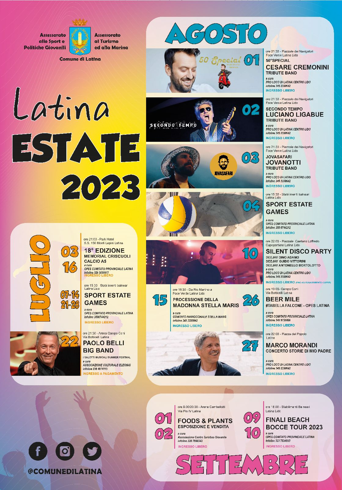 Latina estate 2023: concerti, sport e divertimento